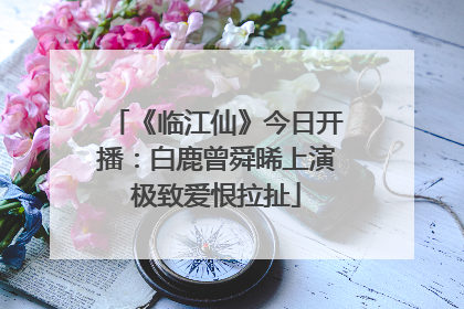 《临江仙》今日开播：白鹿曾舜晞上演极致爱恨拉扯