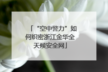 “空中警力”如何织密浙江金华全天候安全网