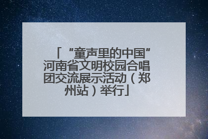 “童声里的中国”河南省文明校园合唱团交流展示活动（郑州站）举行