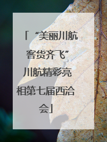 “美丽川航 客货齐飞” 川航精彩亮相第七届西洽会