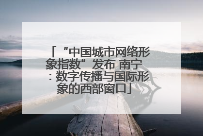 “中国城市网络形象指数”发布 南宁：数字传播与国际形象的西部窗口