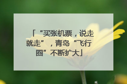 “买张机票，说走就走”，青岛“飞行圈”不断扩大