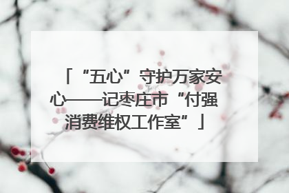 “五心”守护万家安心——记枣庄市“付强消费维权工作室”