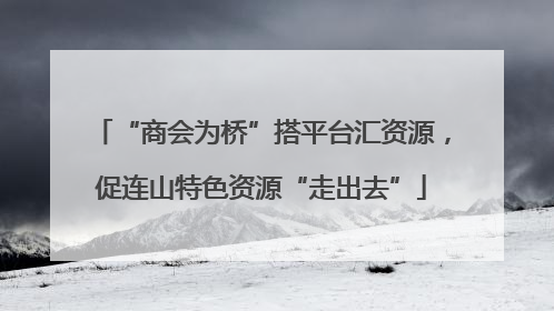 “商会为桥”搭平台汇资源，促连山特色资源“走出去”