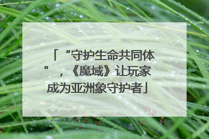 “守护生命共同体”，《魔域》让玩家成为亚洲象守护者