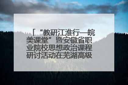 “教研江淮行—皖美课堂”暨安徽省职业院校思想政治课程研讨活动在芜湖高级职业技术学校举行