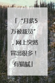 “月薪5万被裁员”，网上突然冒出很多！有猫腻