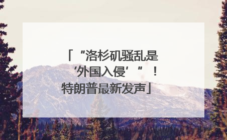 “洛杉矶骚乱是‘外国入侵’”！特朗普最新发声