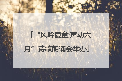“风吟夏章·声动六月”诗歌朗诵会举办