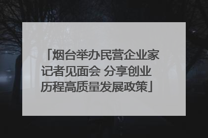 烟台举办民营企业家记者见面会 分享创业历程高质量发展政策