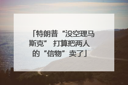 特朗普“没空理马斯克” 打算把两人的“信物”卖了