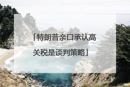 特朗普亲口承认高关税是谈判策略