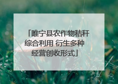 睢宁县农作物秸秆综合利用 衍生多种经营创收形式