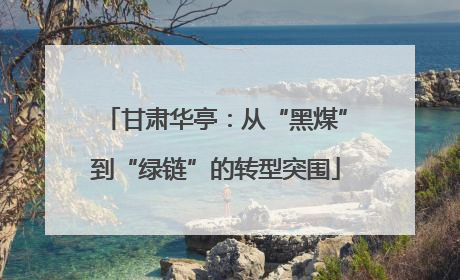 甘肃华亭：从“黑煤”到“绿链”的转型突围