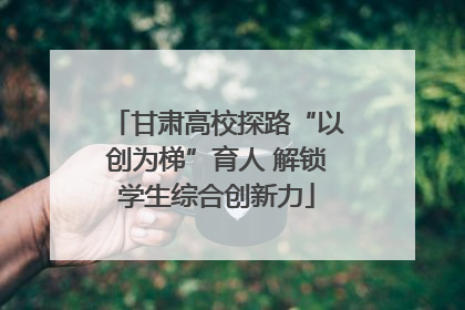 甘肃高校探路“以创为梯”育人 解锁学生综合创新力