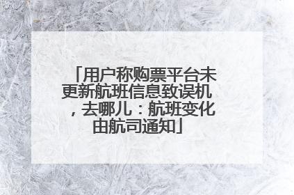 用户称购票平台未更新航班信息致误机，去哪儿：航班变化由航司通知