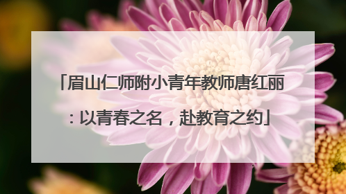眉山仁师附小青年教师唐红丽：以青春之名，赴教育之约