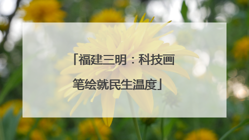 福建三明：科技画笔绘就民生温度