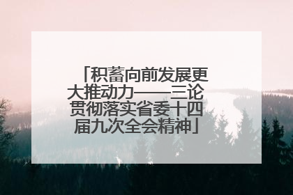 积蓄向前发展更大推动力——三论贯彻落实省委十四届九次全会精神