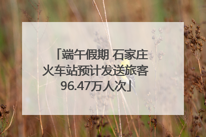 端午假期 石家庄火车站预计发送旅客96.47万人次