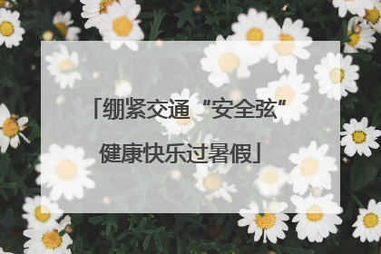 绷紧交通“安全弦” 健康快乐过暑假