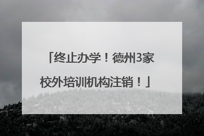终止办学！德州3家校外培训机构注销！