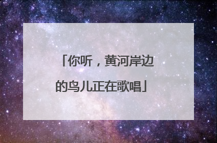 你听，黄河岸边的鸟儿正在歌唱