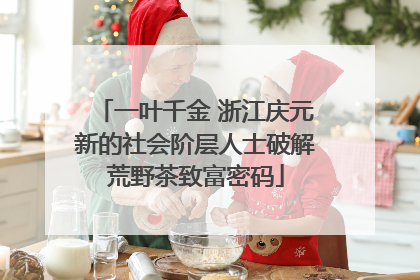 一叶千金 浙江庆元新的社会阶层人士破解荒野茶致富密码