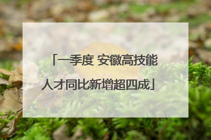 一季度 安徽高技能人才同比新增超四成