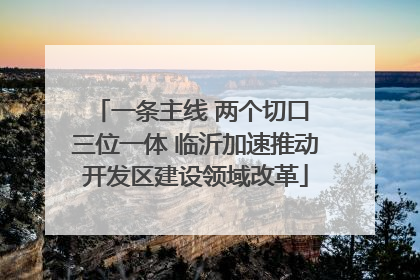 一条主线 两个切口 三位一体 临沂加速推动开发区建设领域改革
