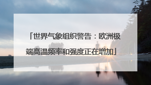 世界气象组织警告：欧洲极端高温频率和强度正在增加