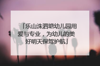 乐山洙泗塘幼儿园用爱与专业，为幼儿的美好明天保驾护航