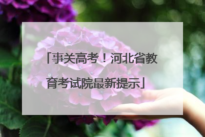 事关高考！河北省教育考试院最新提示