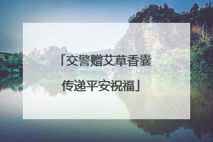 交警赠艾草香囊 传递平安祝福