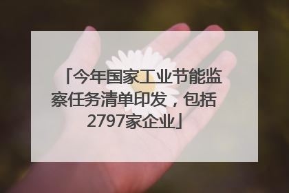 今年国家工业节能监察任务清单印发，包括2797家企业