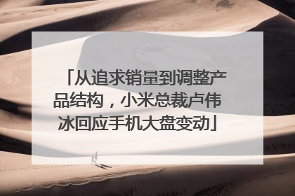 从追求销量到调整产品结构，小米总裁卢伟冰回应手机大盘变动