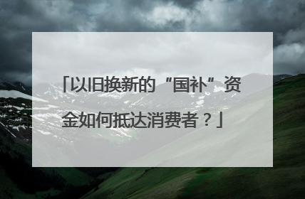 以旧换新的“国补”资金如何抵达消费者？