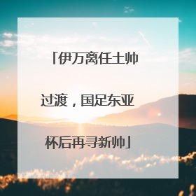 伊万离任土帅过渡，国足东亚杯后再寻新帅