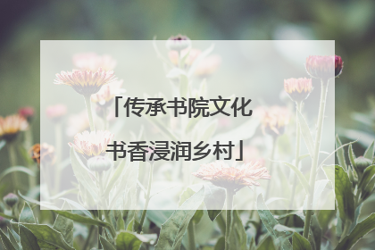 传承书院文化 书香浸润乡村