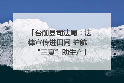 台前县司法局：法律宣传进田间 护航“三夏”助生产