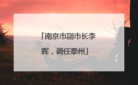 南京市副市长李晖，调任泰州