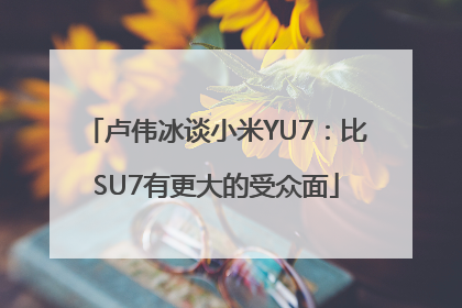 卢伟冰谈小米YU7：比SU7有更大的受众面
