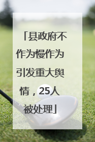 县政府不作为慢作为引发重大舆情，25人被处理
