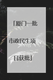 厦门一批市政民生项目获批