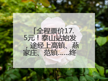 全程票价17.5元！泰山站始发，途经上高镇、燕家庄、范镇……终点站东营站，7月1日开通！