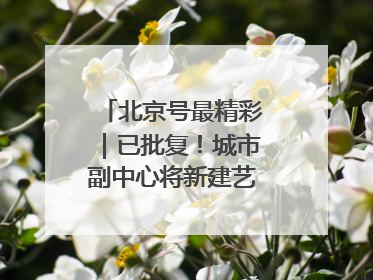 北京号最精彩｜已批复！城市副中心将新建艺术休闲街区