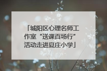 城阳区心理名师工作室“送课百场行”活动走进夏庄小学
