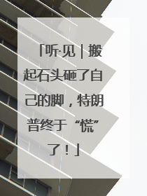 听·见｜搬起石头砸了自己的脚，特朗普终于“慌”了！