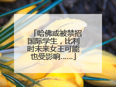 哈佛或被禁招国际学生，比利时未来女王可能也受影响……