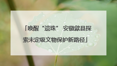 唤醒“遗珠” 安徽歙县探索未定级文物保护新路径